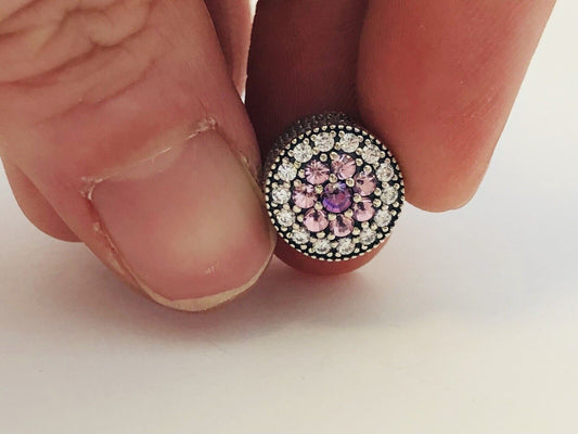 Authentic Pandora Dazzling Floral Multi CZ 925 Silver Bead Charm 791820PCZMX