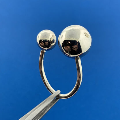 Designer 925 Sterling Silver Modernist Ball Adjustable Ring