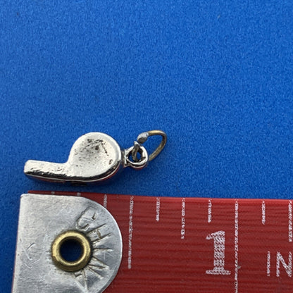 Vintage Silver Tone Whistle Coach Cheerleader Band Leader Bracelet Charm