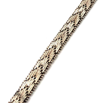 Designer Italy 925 Sterling Silver Florentine Polished Chevron Link Bracelet