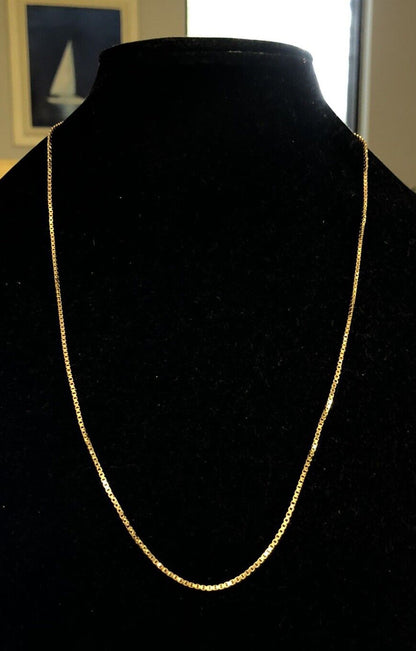 Designer NC 14K Yellow Gold Box Chain Necklace