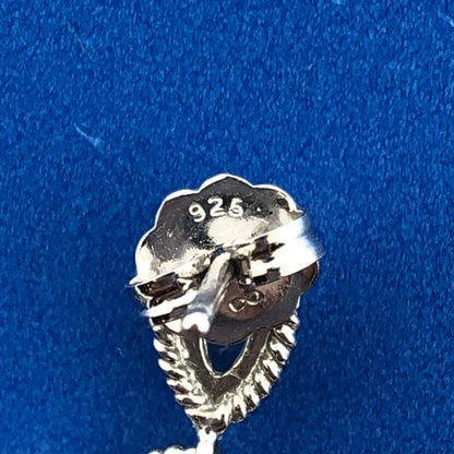 Designer Sterling Silver Blue Topaz December Anniversary Dangle Stud Earrings