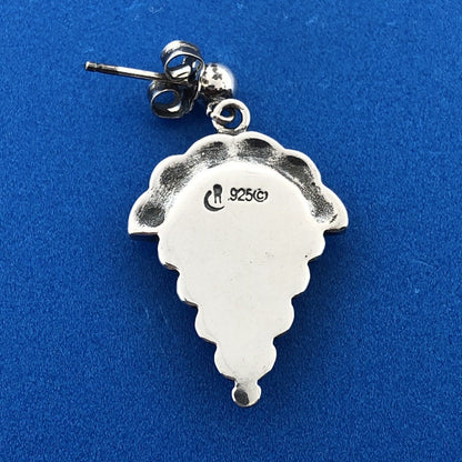 Carolyn Pollack R Moon Sterling Silver Black Onyx Coral Concho Dangle Earrings