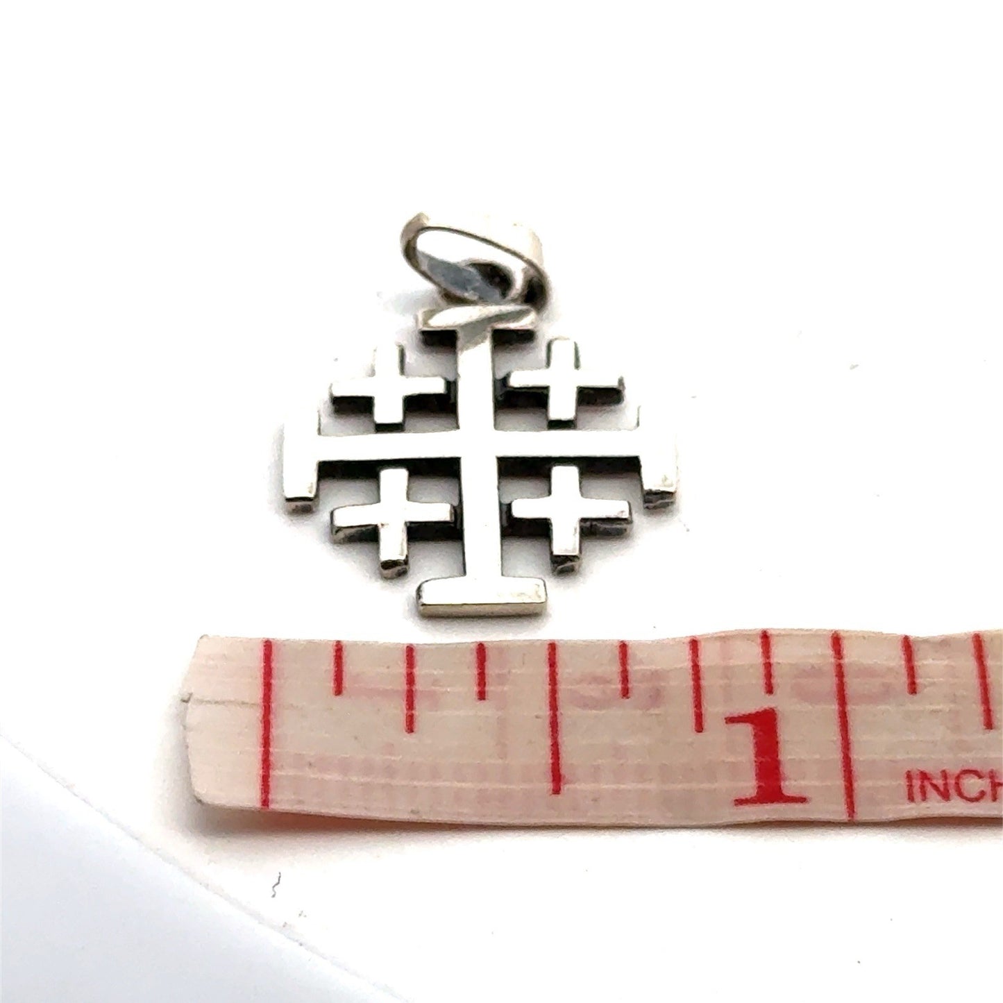 Designer PCM 925 Sterling Silver Polished Jerusalem Cross Petite Charm Pendant