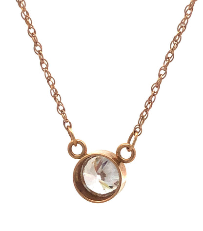 Designer 14K Yellow Gold Diamonique Cubic Zirconia CZ Anniversary Necklace