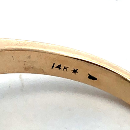 Estate Designer 14K Yellow Gold Emerald Cut Emerald Statement Solitaire Ring