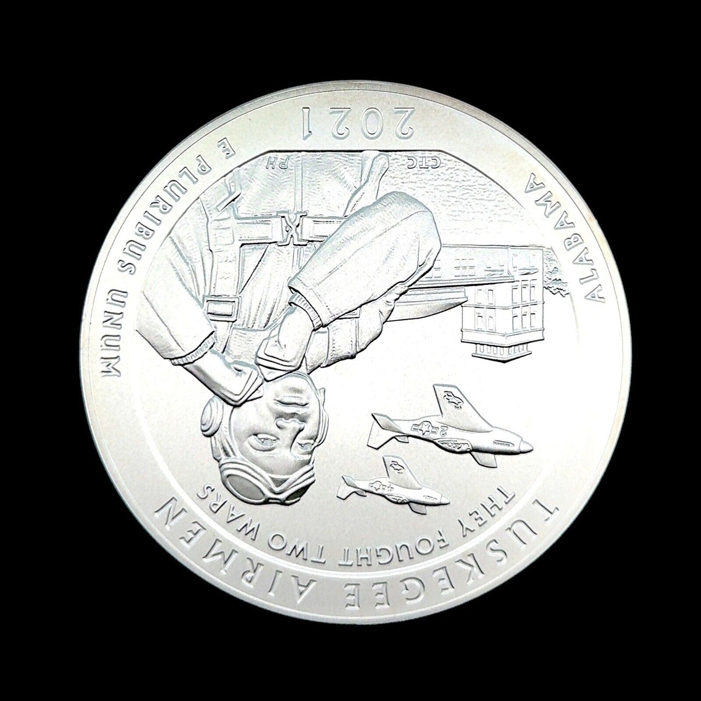 2021 P America The Beautiful Alabama Tuskegee Airmen 5 oz Silver Quarter Coin