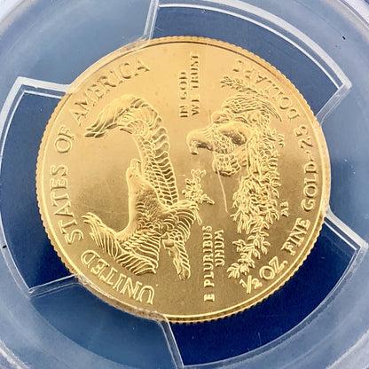 2014 $25 Gold 1/2 OZ PCGS MS70 First Strike Gold American Eagle Rare Label