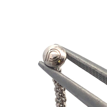 Designer Italy 925 Sterling Silver Double Strand Lariat Popcorn Chain Necklace