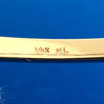 Stunning 14K Yellow Gold Diamond Sapphire September Hinged Bangle Bracelet
