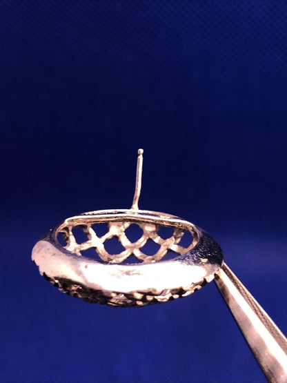 Designer 925 Sterling Silver Round Basket Weave Criss Cross Dome Stud Earrings