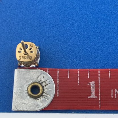 Designer VANNAK Vermeil Sterling Silver 925 Sparkling Cushion CZ Stud Earrings