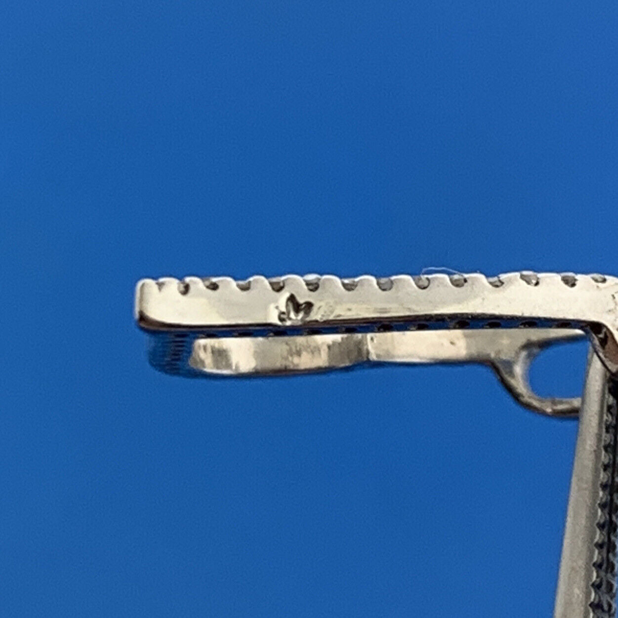 Designer 14K White Gold Diamond Modernist Heart Love Promise Bridal Pendant