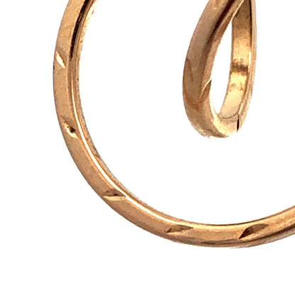 14K Yellow Gold Designer ATT Textured Round Double Hoop Earrings