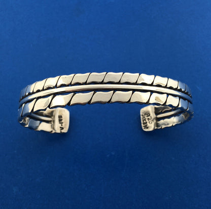 Vintage Taxco TV-142 925 Sterling Silver Textured Cuff Bracelet