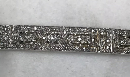 Designer Sterling Silver 925 Diamond Filigree Open Work Hinged Cuff Bracelet