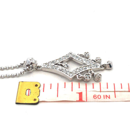 Designer 925 Sterling Silver Round Cubic Zirconia Statement Pendant Necklace