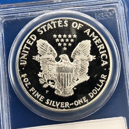 1993 P Proof Silver Eagle 999 Fine Silver PCGS PR70 DCAM Deep Cameo