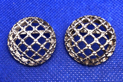 Designer 925 Sterling Silver Round Basket Weave Criss Cross Dome Stud Earrings