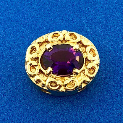 14k Yellow Gold Slide Amethyst Slide Charm Pendant