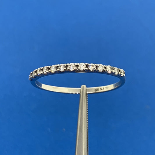 Designer 925 Sterling Silver Cubic Zirconia Stackable Band Ring