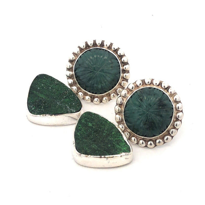 Designer Amy Kahn Russel Sterling Silver Carved Brazilian Agate Dangle  Earrings