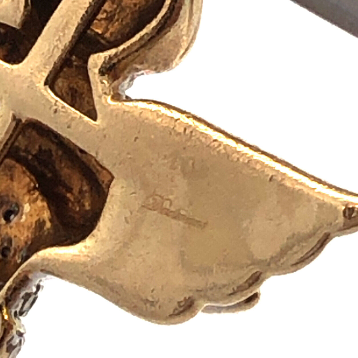 Designer 14K Yellow Gold Round Diamond 3D Cherub Angel Statement Pendant