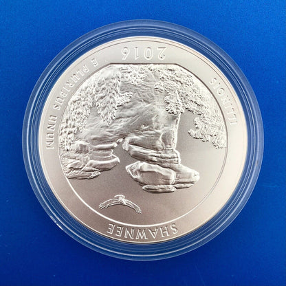 2016 America The Beautiful 5 Oz 999 Silver Shawnee Burnished Collectors OMP/COA