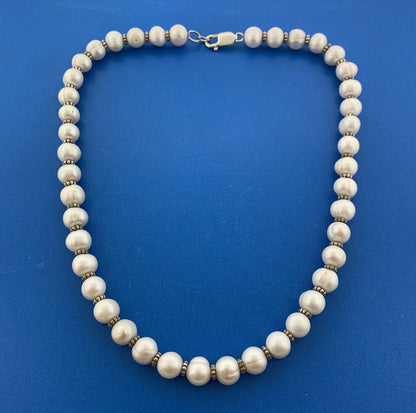 Honora Sterling Silver Freshwater White Pearl June Bridal Anniversary Necklace