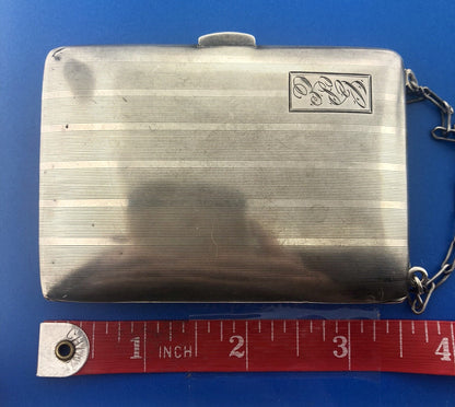 Art Deco Webster Co Sterling Silver Change Cigarette Vanity Purse Monogram CPE