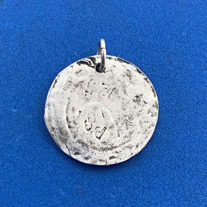 Designer PST Sterling Silver Script Initial T Wax Seal Monogram Pendant Charm