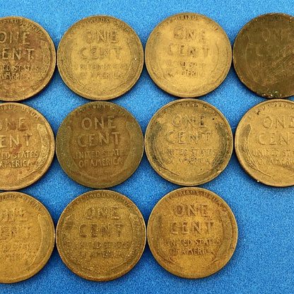 1909 P Mixed Date Mixed Mint Early Lincoln Small One Cent Penny 14 Coin Lot