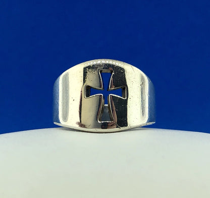 James Avery Sterling Silver 925 Wide Crosslet Designer Size 4.75 Cross Ring