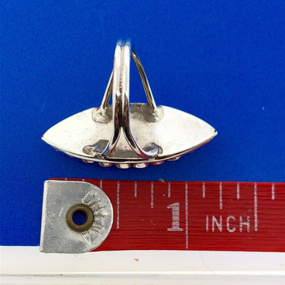 Vintage Native American 925 Sterling Silver Turquoise Statement Finger Ring