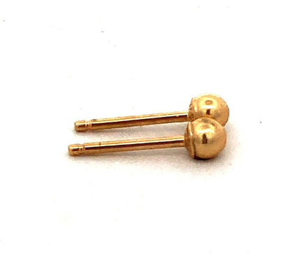 Designer 14K Yellow Gold Round Ball Starter Stud Earrings