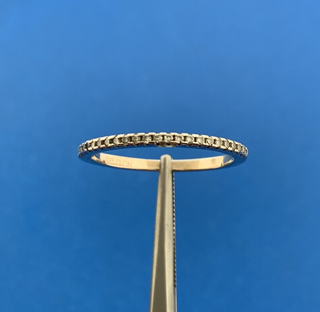 Designer 925 Sterling Silver Diamond Wedding Anniversary Eternity Band Ring