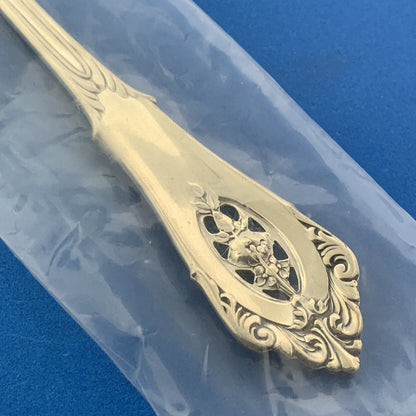 Wallace Sterling Silver 925 Rose Point 7 1/4" Small Cold Meat Serving Fork