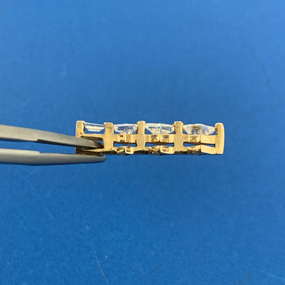 Designer 14K Yellow Gold Princess Diamond Trio Anniversary Journey Pendant