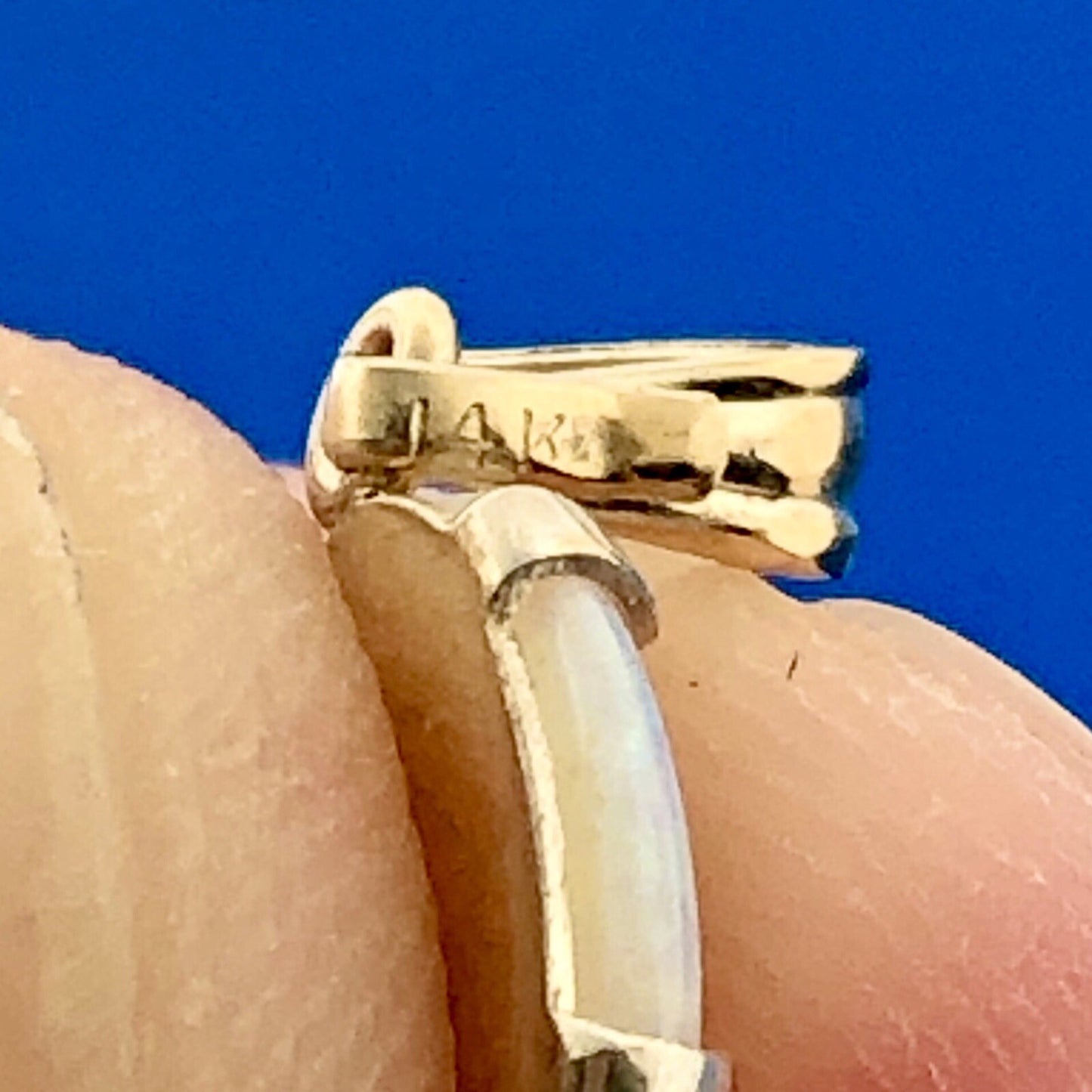 Vintage 14K Yellow Gold Oval Opal October Birthday Sweetheart Pendant