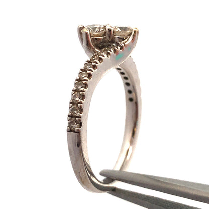 Zales 14K White Gold Ever Us Diamond Duo Bypass Engagement Promise Bridal Ring
