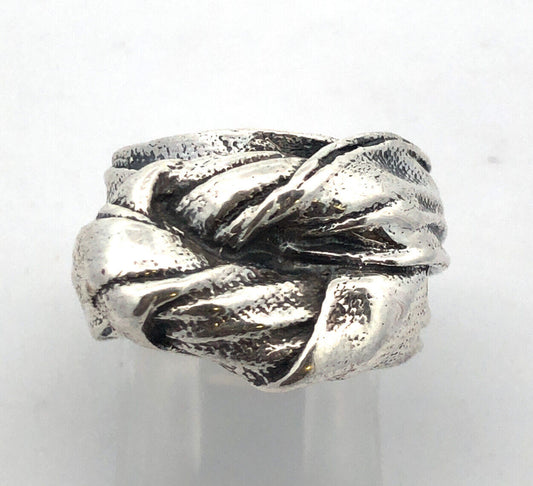 Designer Mignon Faget 925 Sterling Silver Knots & Bows Collection Wide Knot Ring