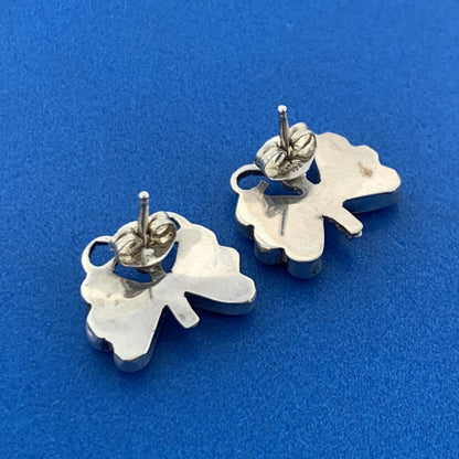 Designer 925 Sterling Silver Turquoise Enamel Butterfly Insect Stud Earrings