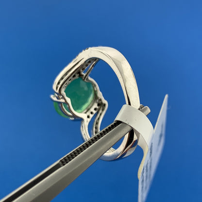 JTV.Com Designer 925 Sterling Silver Blue Opal Black Spinel Ring New With Tags