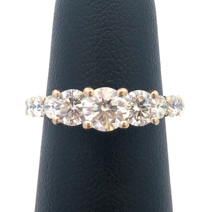 Designer 14K White Gold Diamond Trio With Accents Waterfall Engagement Ring