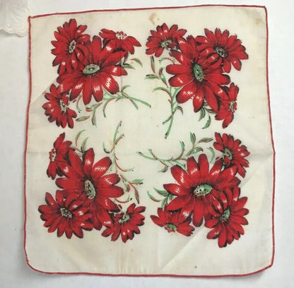 Vintage 7 Item Lot Floral Paisley Ladies Embroidered Edge Handkerchiefs