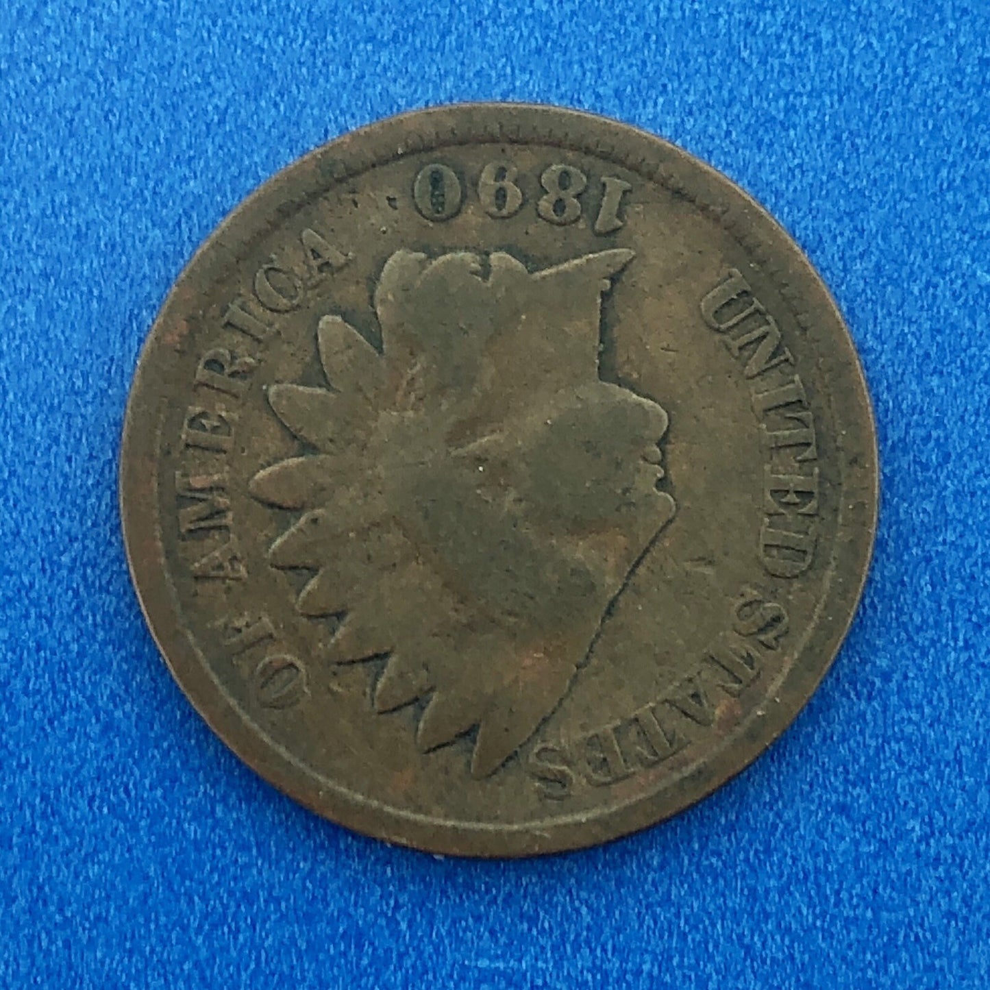1890 Indian Head One Cent Penny Type 3 Bronze Better Key Philadelphia Coin