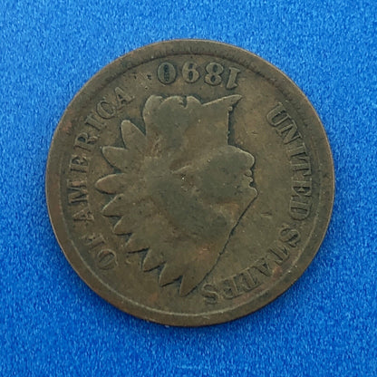 1890 Indian Head One Cent Penny Type 3 Bronze Better Key Philadelphia Coin