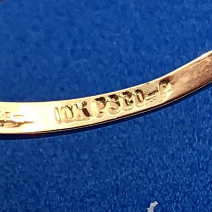 Vintage Plainville Stock Co PSCO 10K Yellow Gold Blue Topaz Diamond Ring