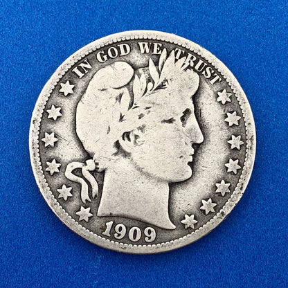 1909 P Silver Barber Half Dollar Better Key Date New Orleans Coin Rare Scarce