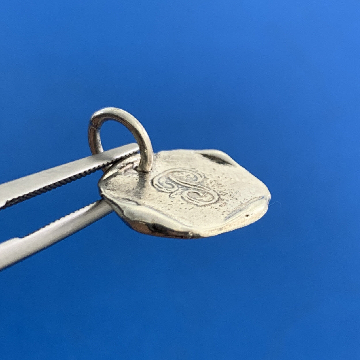 Waxing Poetic 925 Sterling Silver Monogram Script P Initial Disc Bracelet Charm